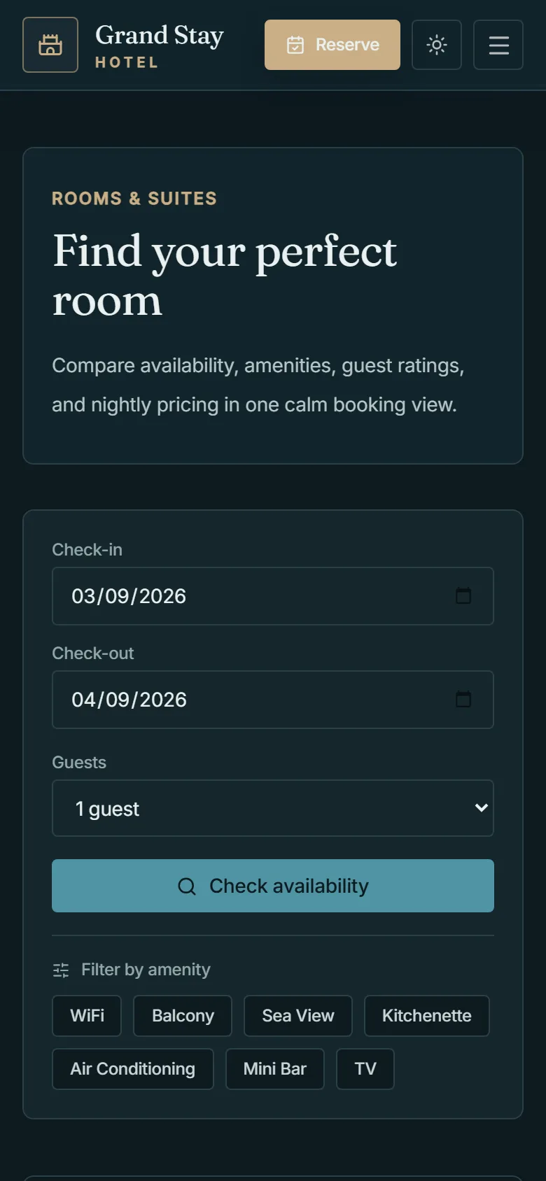 Room search on a phone